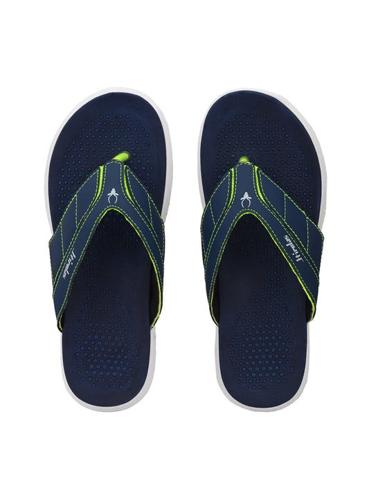 Hirolas® Men's Blue/Green CLOUDWALK | Comfortable | Ultra-Soft | Light-Weight | Shock Absorbent | Bounce Back Technology | Water-Resistant Slippers (HROFF24BUG)