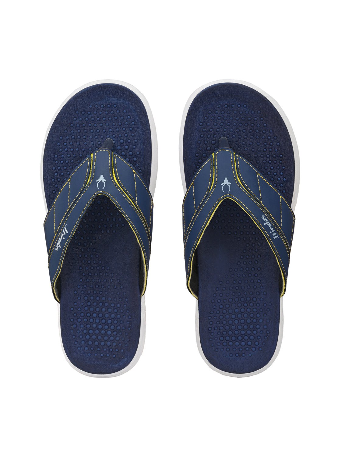 Hirolas® Men's Blue/Yellow CLOUDWALK | Comfortable | Ultra-Soft | Light-Weight | Shock Absorbent | Bounce Back Technology | Water-Resistant Slippers (HROFF24BUY)