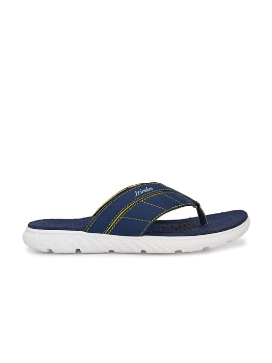 Hirolas Men's Blue/Yellow CLOUDWALK | Comfortable | Ultra-Soft | Light-Weight | Shock Absorbent | Bounce Back Technology | Water-Resistant Slippers (HROFF24BUY)