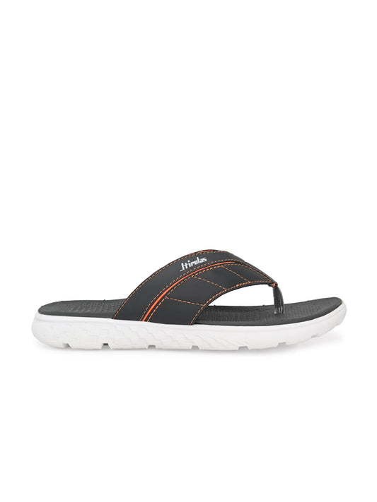 Hirolas Men's Grey/Orange CLOUDWALK | Comfortable | Ultra-Soft | Light-Weight | Shock Absorbent | Bounce Back Technology | Water-Resistant Slippers (HROFF24GRO)