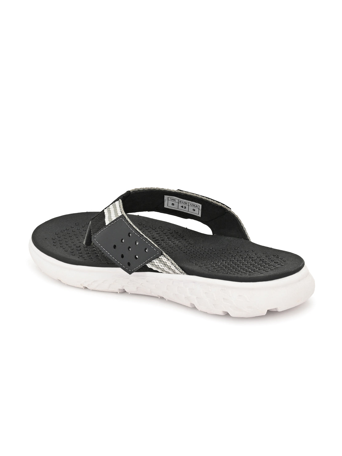 Hirolas® Men's Black/Grey CLOUDWALK | Comfortable | Ultra-Soft | Light-Weight | Shock Absorbent | Bounce Back Technology | Water-Resistant Slippers (HROFF25BLG)