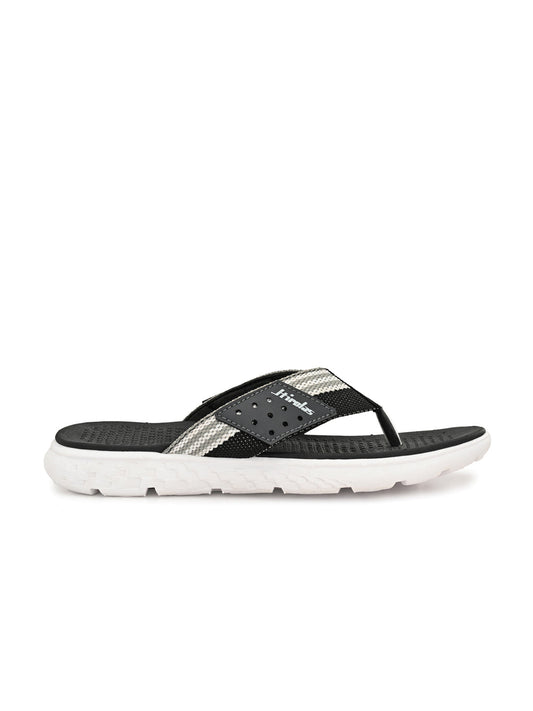 Hirolas Men's Black/Grey CLOUDWALK | Comfortable | Ultra-Soft | Light-Weight | Shock Absorbent | Bounce Back Technology | Water-Resistant Slippers (HROFF25BLG)
