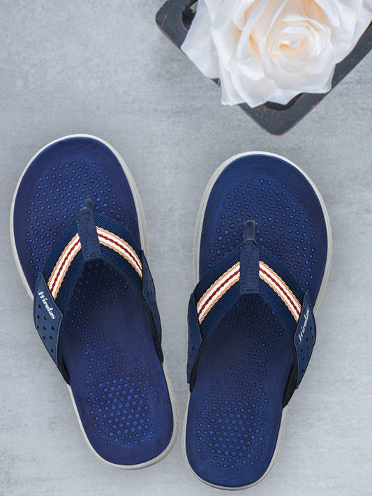 Hirolas® Men's Blue CLOUDWALK | Comfortable | Ultra-Soft | Light-Weight | Shock Absorbent | Bounce Back Technology | Water-Resistant Slippers (HROFF25BLU)