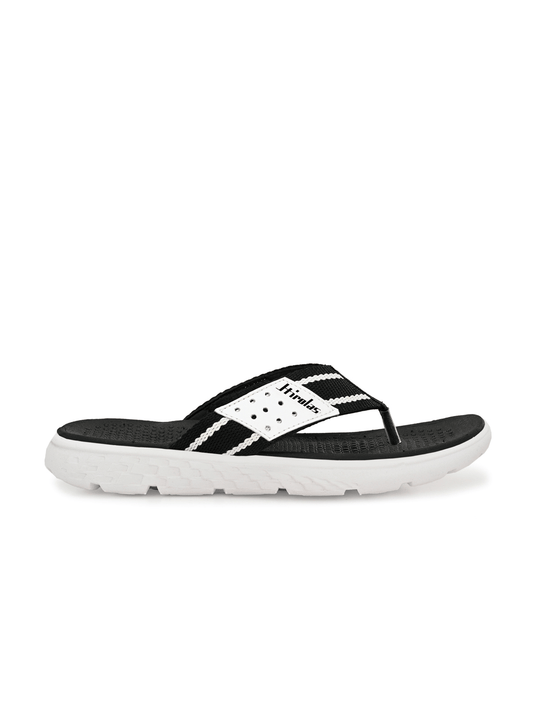 Hirolas Men's Black/White CLOUDWALK | Comfortable | Ultra-Soft | Light-Weight | Shock Absorbent | Bounce Back Technology | Water-Resistant Slippers (HROFF25BLW)