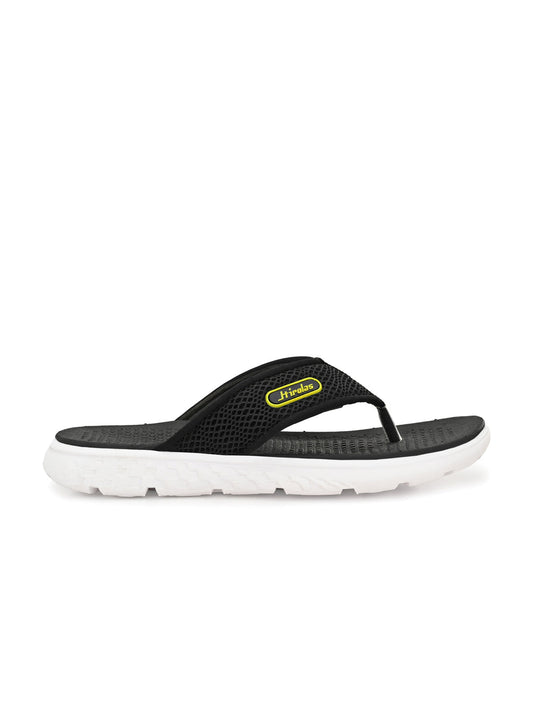 Hirolas Men's Black CLOUDWALK | Comfortable | Ultra-Soft | Light-Weight | Shock Absorbent | Bounce Back Technology | Water-Resistant Slippers (HROFF26BLK)