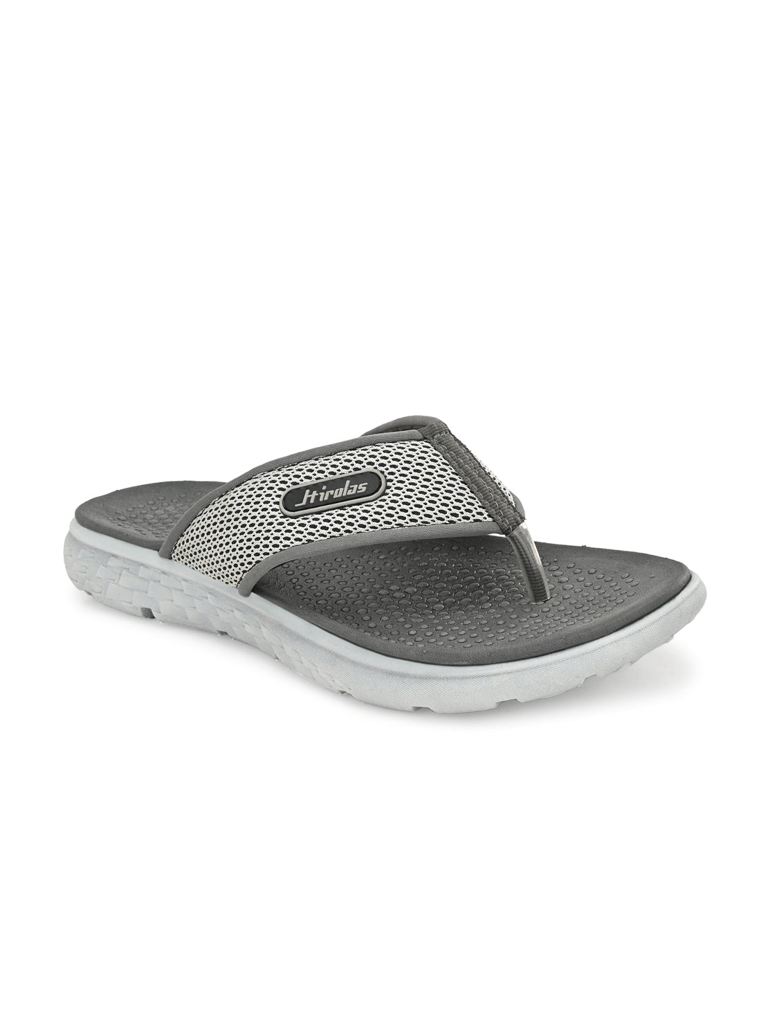 Hirolas® Men's Grey CLOUDWALK | Comfortable | Ultra-Soft | Light-Weight | Shock Absorbent | Bounce Back Technology | Water-Resistant Slippers (HROFF26GRY)