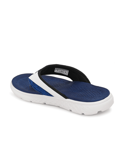 Hirolas® Men's White/Blue CLOUDWALK | Comfortable | Ultra-Soft | Light-Weight | Shock Absorbent | Bounce Back Technology | Water-Resistant Slippers (HROFF27WTB)