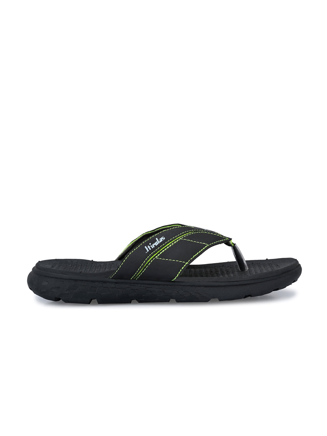 Hirolas® Men's Black/Green CLOUDWALK | Comfortable | Ultra-Soft | Light-Weight | Shock Absorbent | Bounce Back Technology | Water-Resistant Slippers (HROFF31BLG)