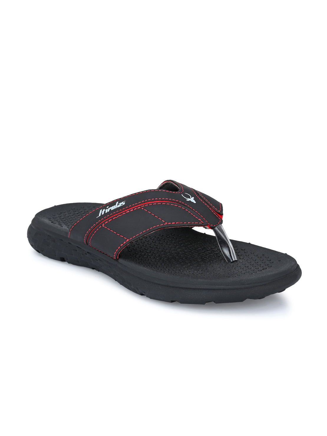 Hirolas® Men's Black/Red CLOUDWALK | Comfortable | Ultra-Soft | Light-Weight | Shock Absorbent | Bounce Back Technology | Water-Resistant Slippers (HROFF31BLR)