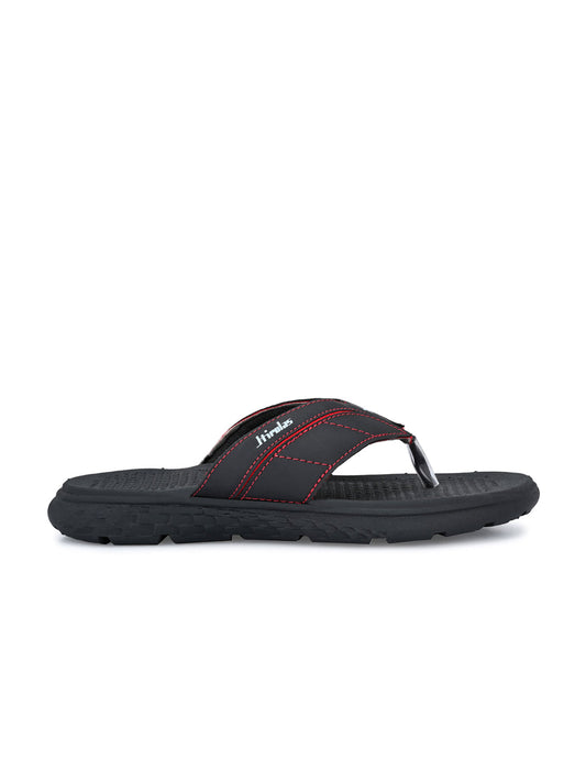 Hirolas Men's Black/Red CLOUDWALK | Comfortable | Ultra-Soft | Light-Weight | Shock Absorbent | Bounce Back Technology | Water-Resistant Slippers (HROFF31BLR)