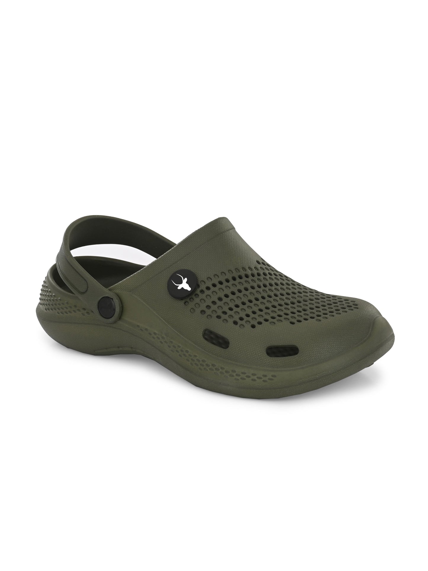 Hirolas® Men's Green Cushioned Fluffy Comfortable Slider Clogs (HROMCL06GRN)