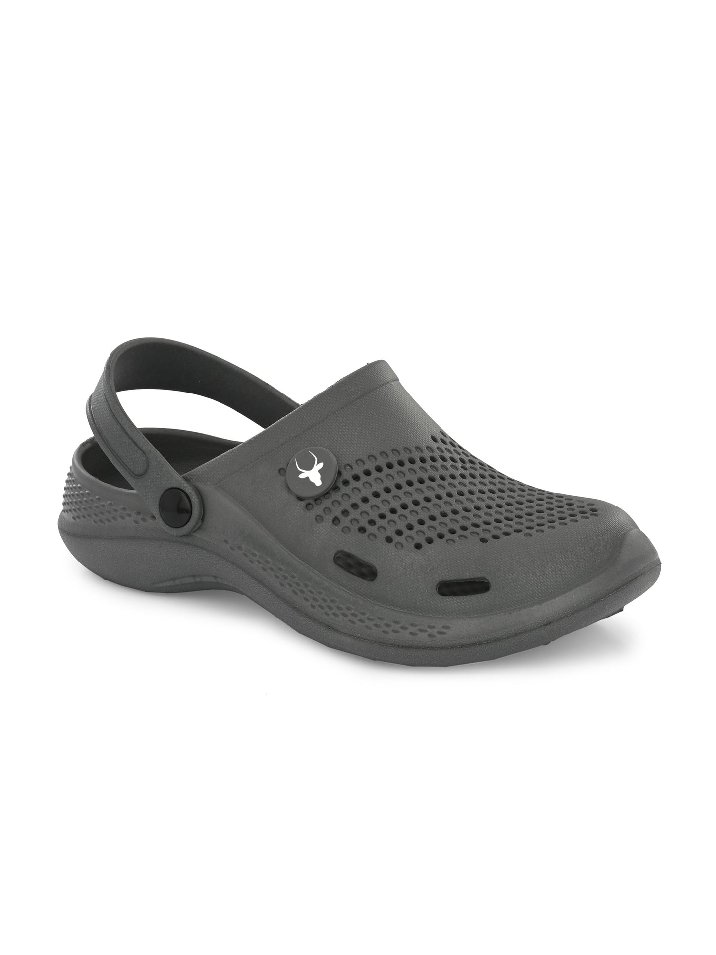 Hirolas® Men's Grey Cushioned Fluffy Comfortable Slider Clogs (HROMCL06GRY)