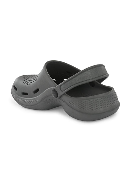 Hirolas® Men's Grey Cushioned Fluffy Comfortable Slider Clogs (HROMCL06GRY)