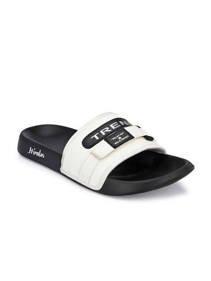Hirolas® Men's Black Printed Slider Flip-Flops (HROMSL03BLK)