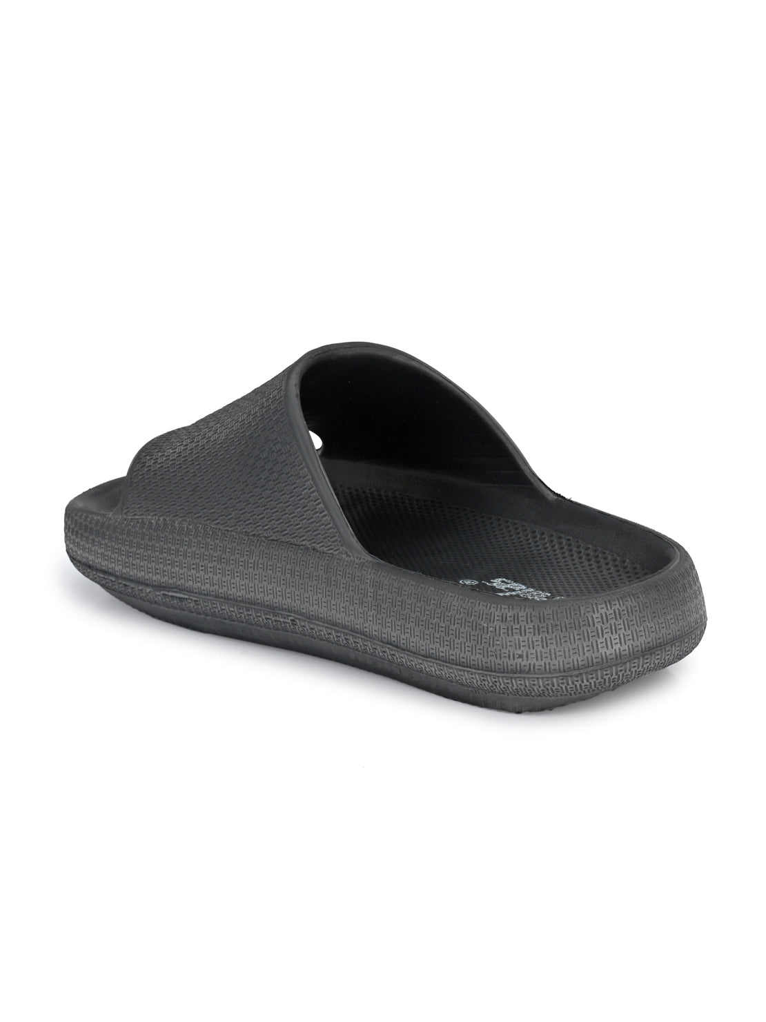 Hirolas® Men's Black Cushioned Fluffy Slider Slippers (HROMSL05BLK)