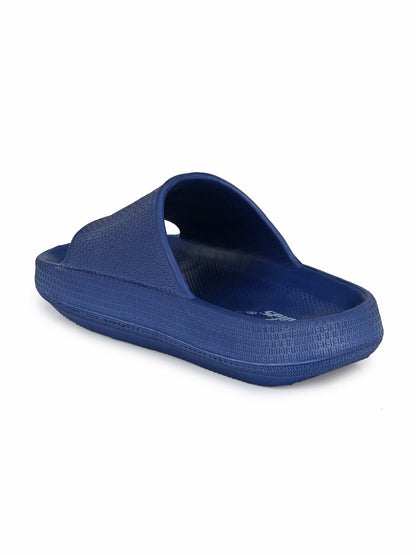 Hirolas® Men's Blue Cushioned Fluffy Slider Slippers (HROMSL05BLU)