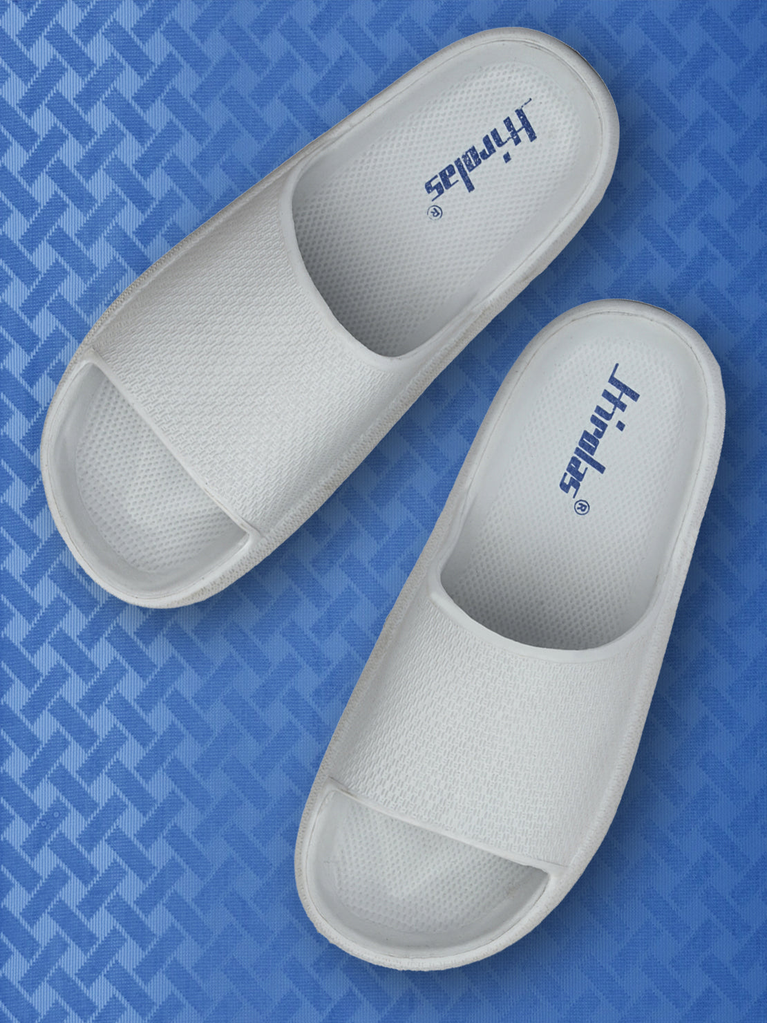 Hirolas® Men's Grey Cushioned Fluffy Slider Slippers (HROMSL05GRY)