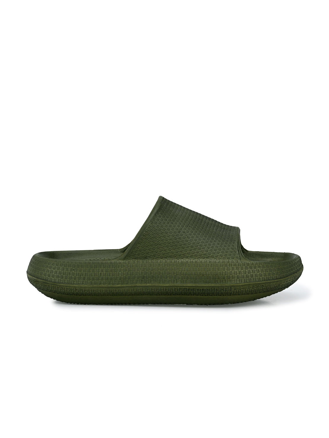 Hirolas® Men's Olive Cushioned Fluffy Slider Slippers (HROMSL05OLV)