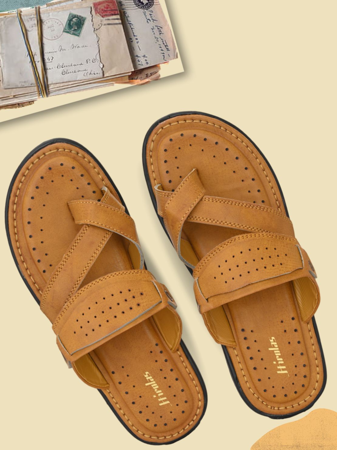 Hirolas® Men's Tan Comfortable Office Slippers (HROMSL07TAN)