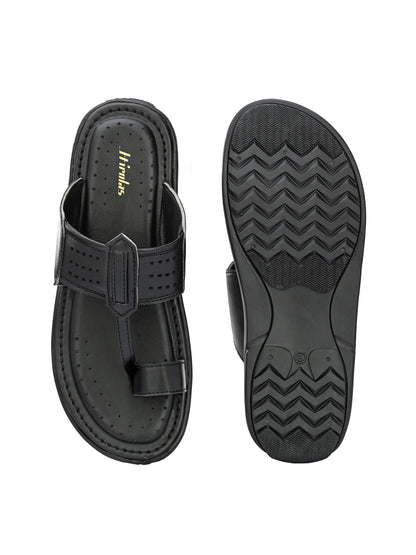 Hirolas® Men's Black Comfortable Office Slippers (HROMSL08BLK)