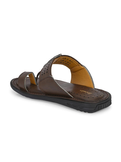 Hirolas® Men's Brown Comfortable Office Slippers (HROMSL08BRN)