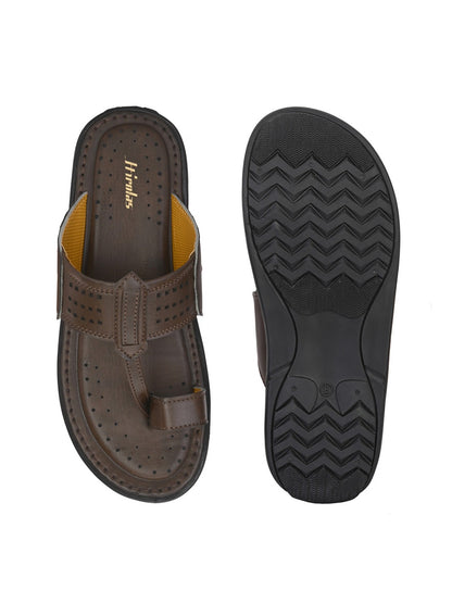 Hirolas® Men's Brown Comfortable Office Slippers (HROMSL08BRN)