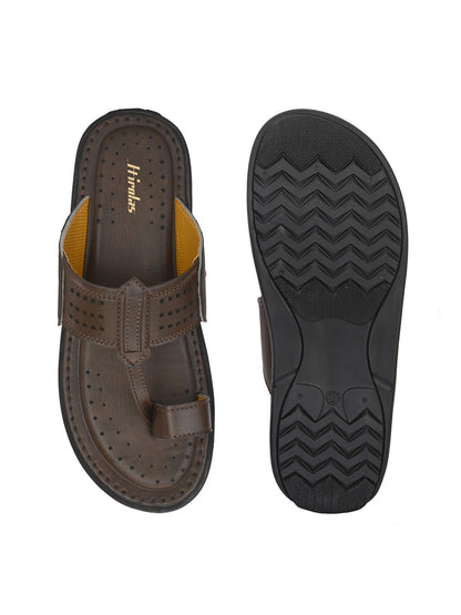 Hirolas® Men's Brown Comfortable Office Slippers (HROMSL08BRN)