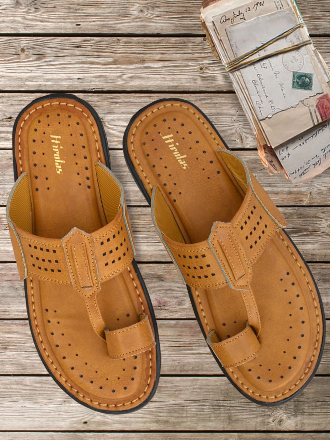 Hirolas® Men's Tan Comfortable Office Slippers (HROMSL08TAN)