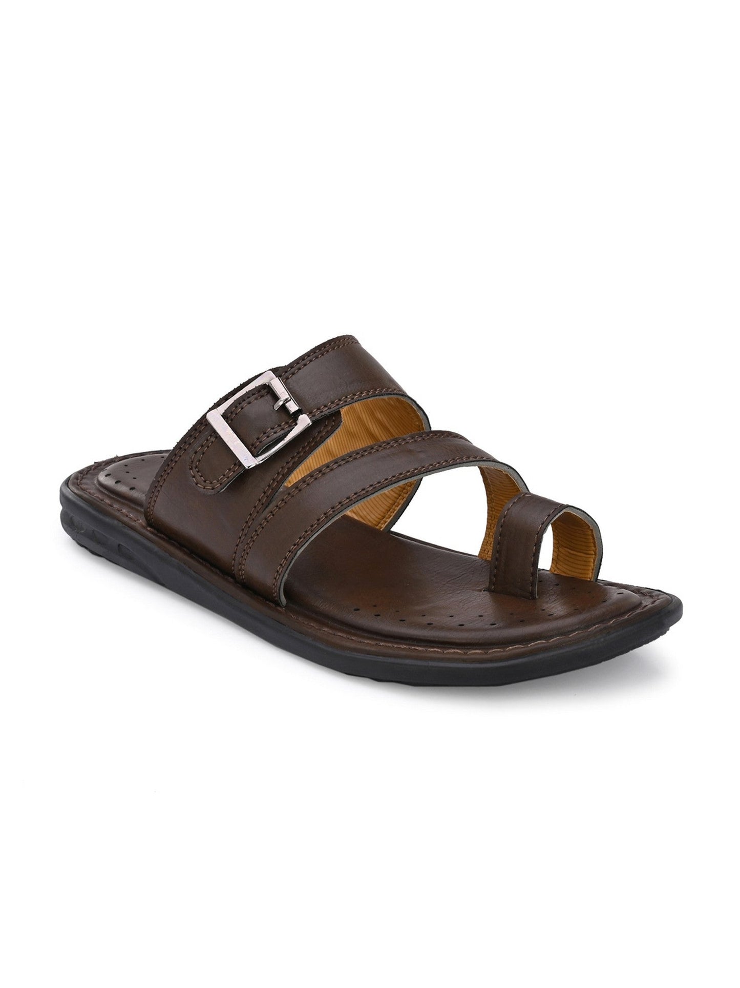 Hirolas® Men's Brown Comfortable Office Slippers (HROMSL09BRN)