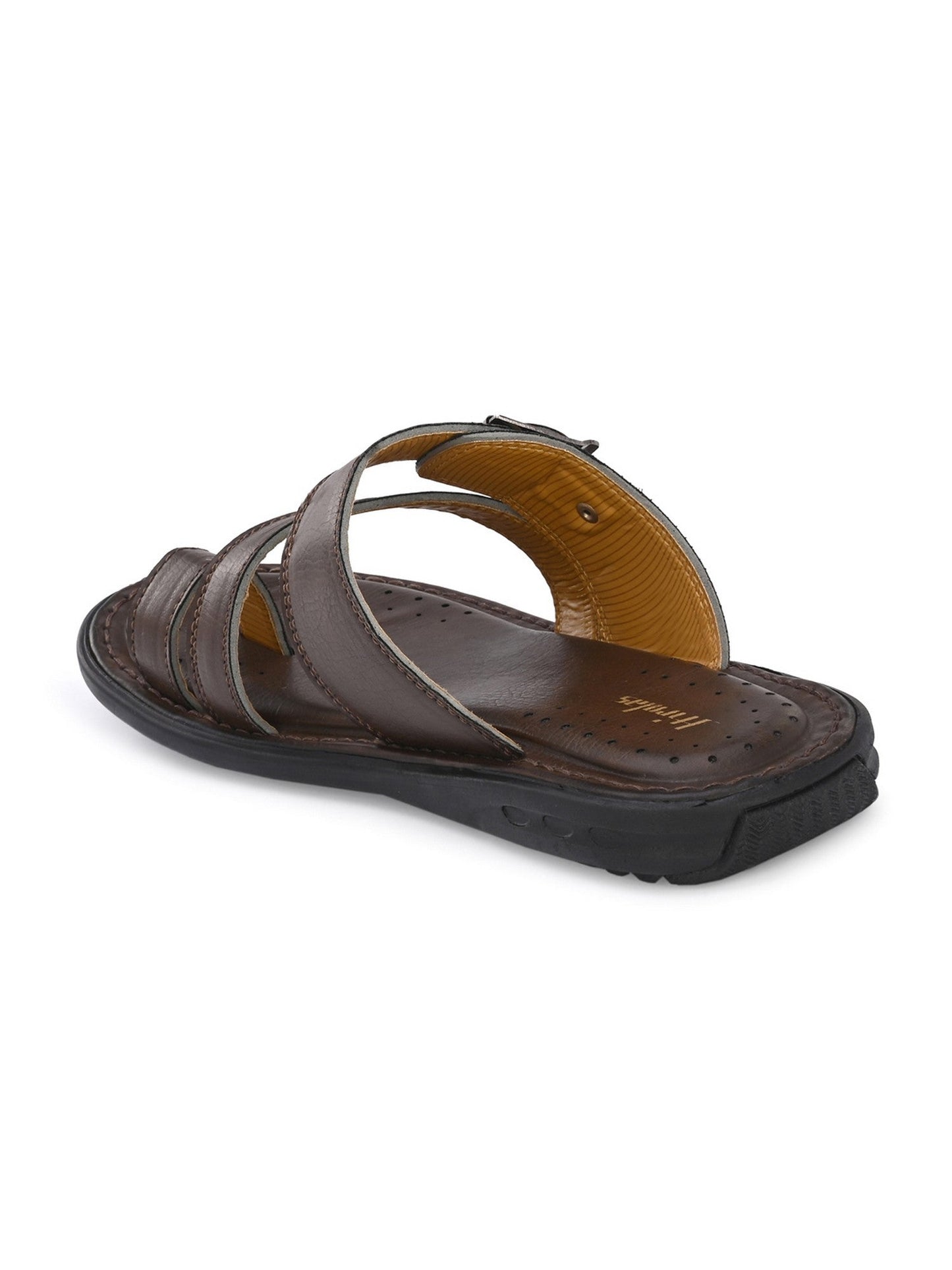 Hirolas® Men's Brown Comfortable Office Slippers (HROMSL09BRN)