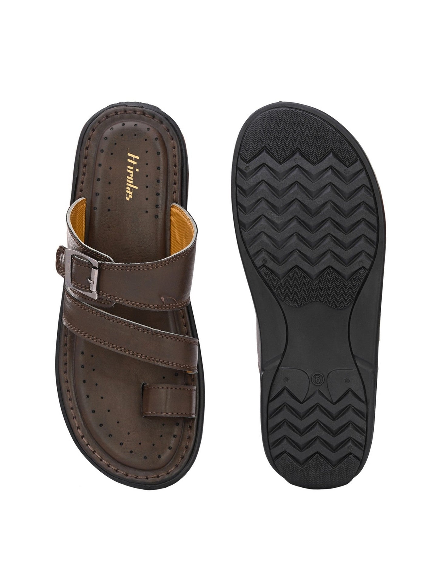 Hirolas® Men's Brown Comfortable Office Slippers (HROMSL09BRN)