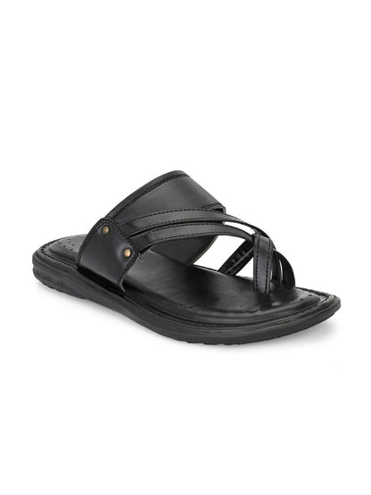 Hirolas® Men's Black Comfortable Office Slippers (HROMSL10BLK)
