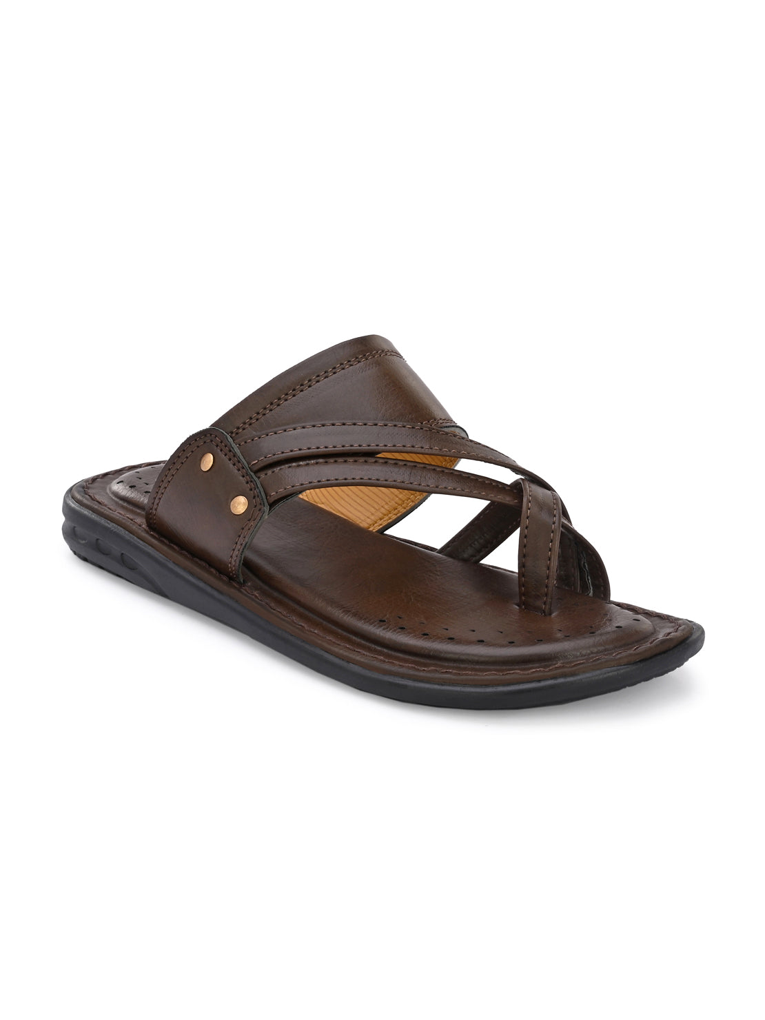 Hirolas® Men's Brown Comfortable Office Slippers (HROMSL10BRN)