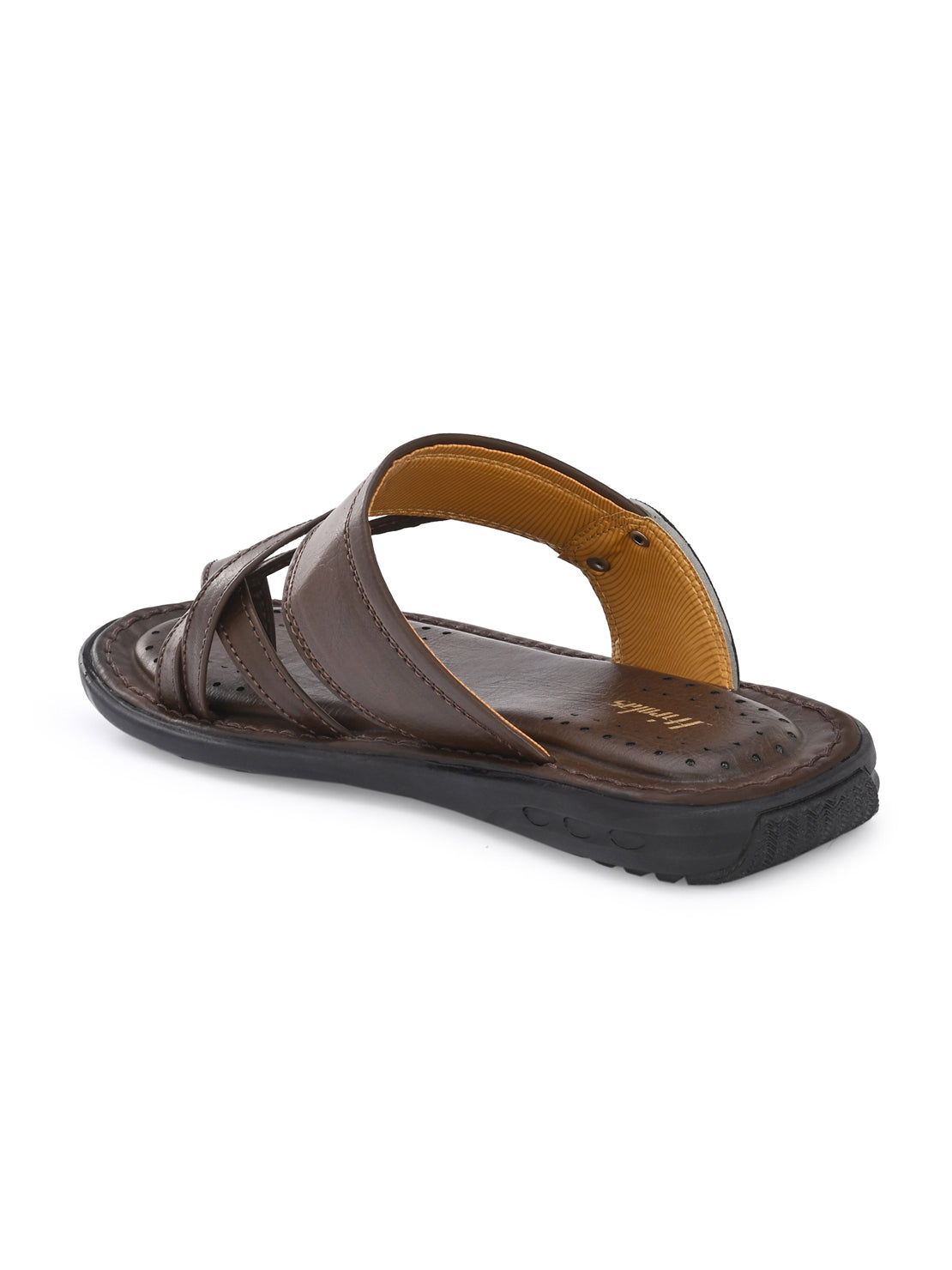 Hirolas® Men's Brown Comfortable Office Slippers (HROMSL10BRN)