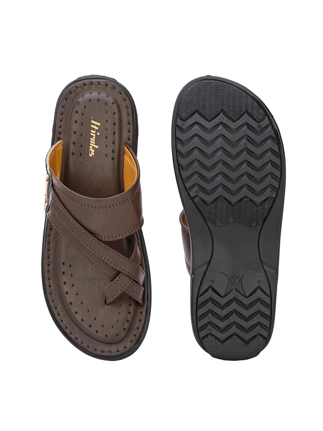 Hirolas® Men's Brown Comfortable Office Slippers (HROMSL10BRN)