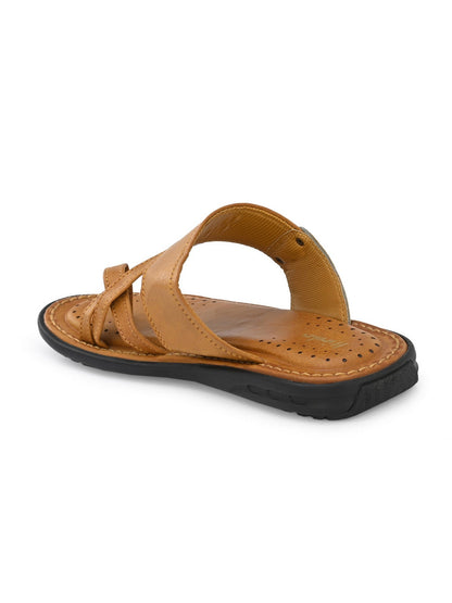 Hirolas® Men's Tan Comfortable Office Slippers (HROMSL10TAN)