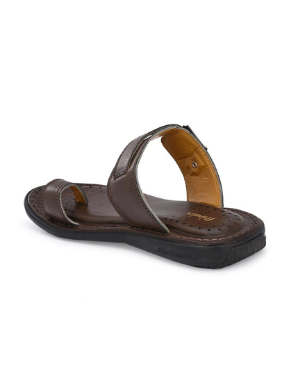 Hirolas® Men's Brown Comfortable Office Slippers (HROMSL11BRN)