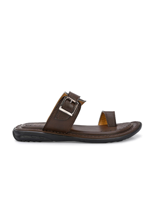 Hirolas Men's Brown Comfortable Office Slippers (HROMSL11BRN)