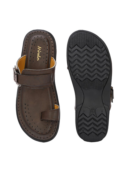 Hirolas® Men's Brown Comfortable Office Slippers (HROMSL11BRN)
