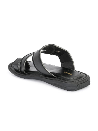 Hirolas® Men's Black Comfortable Office Slippers (HROMSL12BLK)