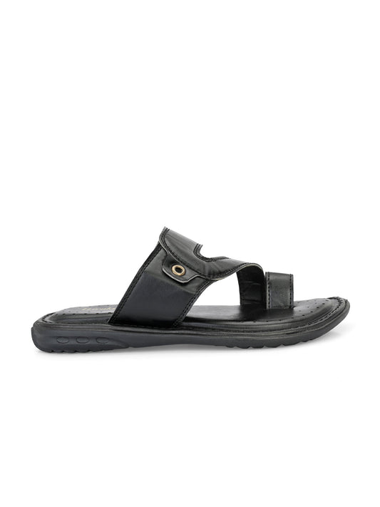 Hirolas Men's Black Comfortable Office Slippers (HROMSL12BLK)