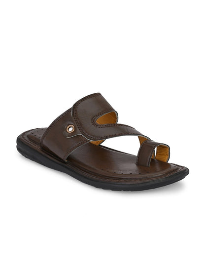 Hirolas® Men's Brown Comfortable Office Slippers (HROMSL12BRN)