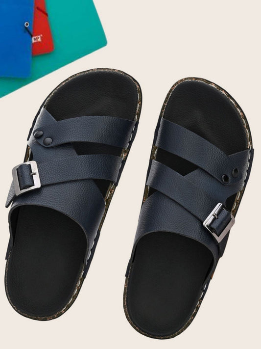 Hirolas® Men's Blue Comfortable Office Slippers (HROMSL13BLU)