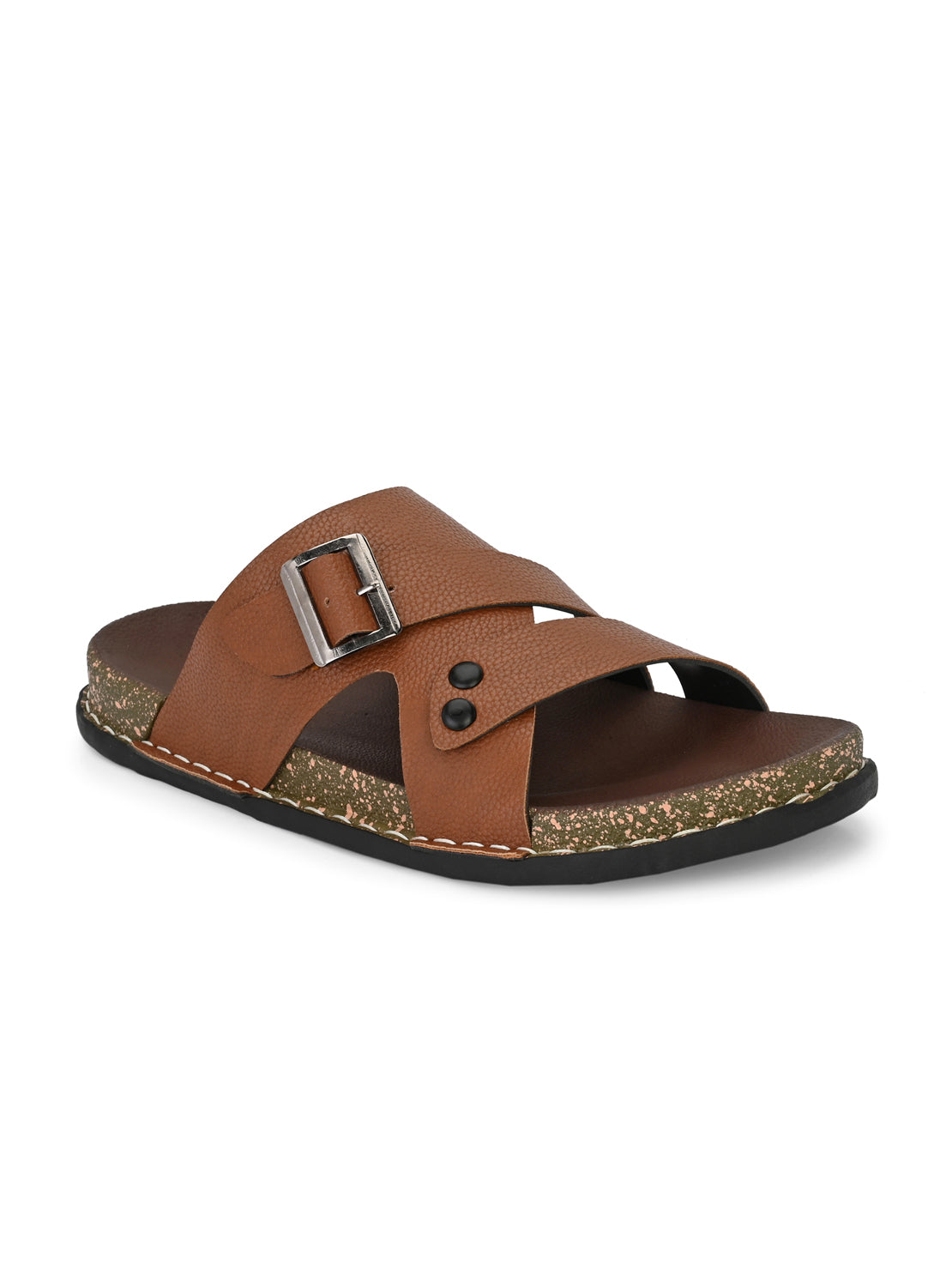 Hirolas® Men's Brown Comfortable Office Slippers (HROMSL13BRN)
