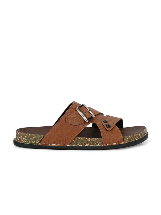 Hirolas Men's Brown Comfortable Office Slippers (HROMSL13BRN)
