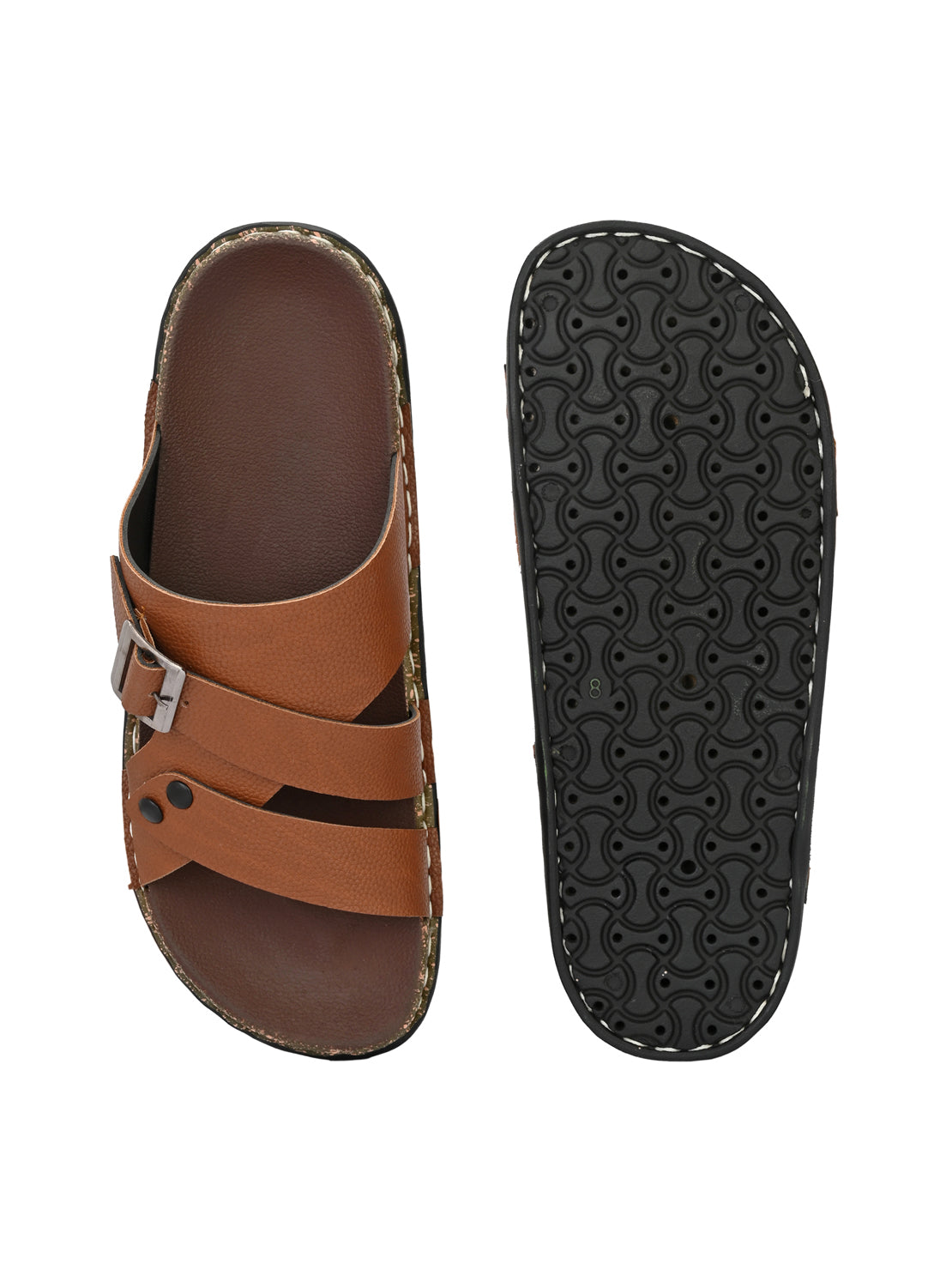 Hirolas® Men's Brown Comfortable Office Slippers (HROMSL13BRN)