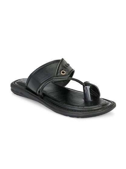 Hirolas® Men's Black Comfortable Office Slippers (HROMSL14BLK)