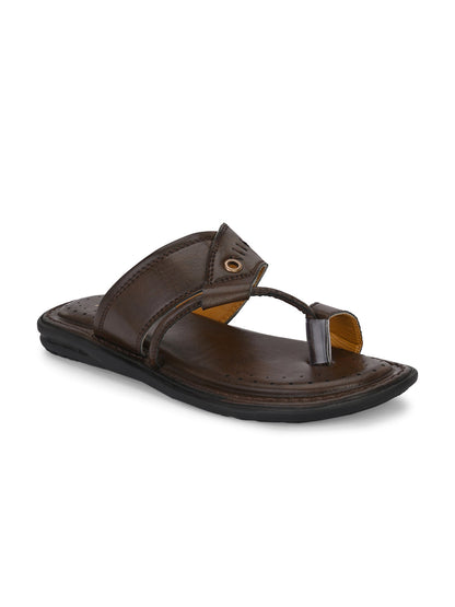 Hirolas® Men's Brown Comfortable Office Slippers (HROMSL14BRN)