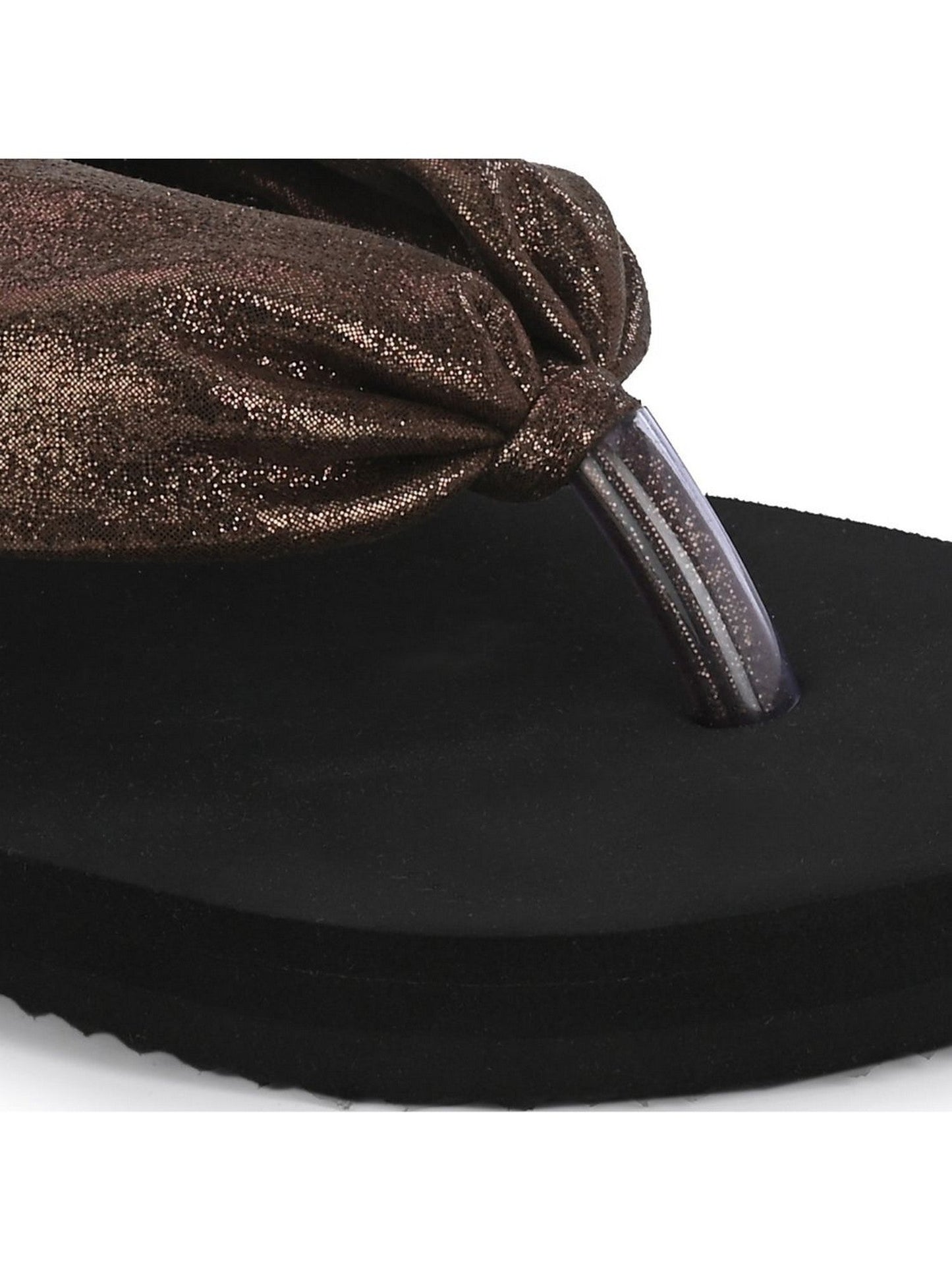 Hirolas® Women Black Copper Shimmer Thong Flip_Flops (HROWFF05BLC)