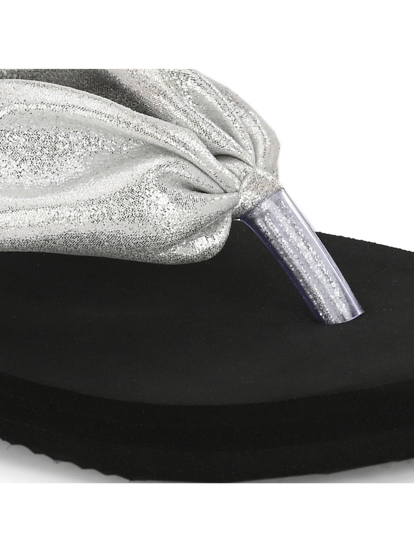 Hirolas® Women Black Sliver Shimmer Thong Flip_Flops (HROWFF05BLS)